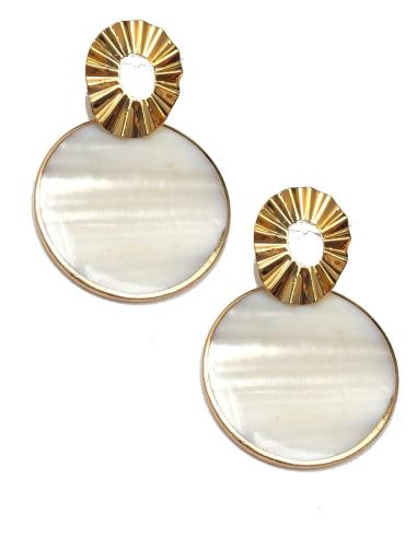 PENDIENTES LARGOS DE NACAR BLANCO MUY FAVORECEDORES