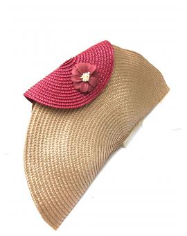 BOLSOS DE FIESTA DE RAFIA BEIGE Y GRANATE DISEÑO PROPIO CAPOTE - Imagen 1