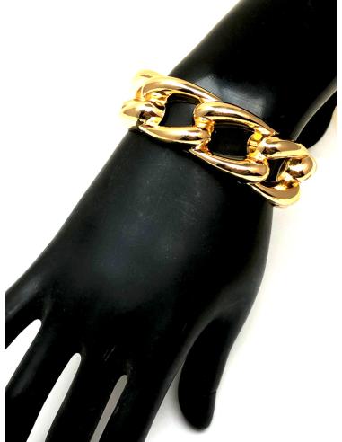 PULSERAS PLATEADAS O DORADAS CON DISEÑO DE ESLABON RIGIDO - Imagen 4