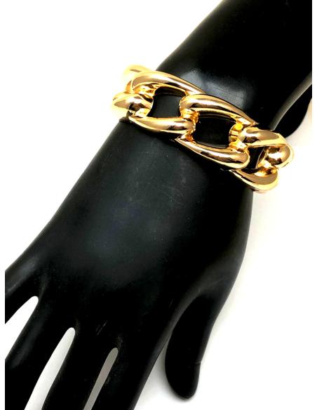 PULSERAS PLATEADAS O DORADAS CON DISEÑO DE ESLABON RIGIDO - Imagen 4
