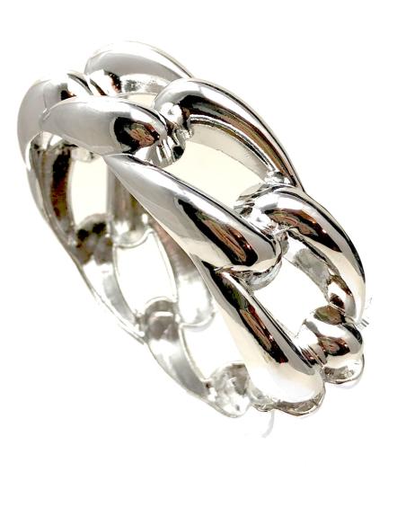 PULSERAS PLATEADAS O DORADAS CON DISEÑO DE ESLABON RIGIDO - Imagen 5