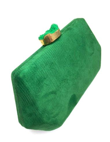BOLSOS VERDES DE FIESTA Y BODA CON CIERRE DE PIEDRA DRUSA - Imagen 1