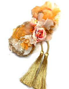 CINTURONES NARANJAS CON FLORES BONITAS PARA INVITADA DE BODA - Imagen 1