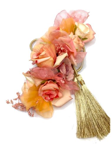CINTURONES DE INVITADA CON FLORES BONITAS EN TONOS CORAL - Imagen 1