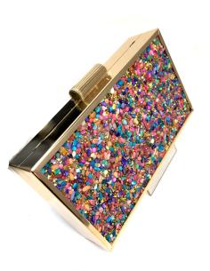 BOLSOS BODA BONITOS DECORADOS CON PEDRERIA MULTICOLOR - Imagen 1