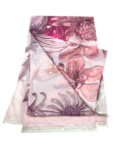 PAÑUELOS PARA MUJER CON ESTAMPADO DE FLORES GRANDES - Imagen 1