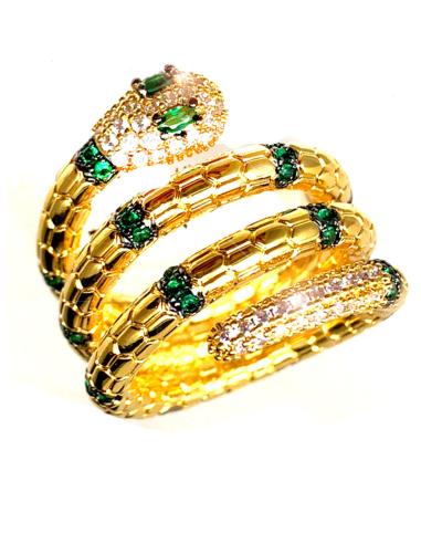 ANILLOS GRANDES DORADOS CON BONITA SERPIENTE ENROSCADA - Imagen 1