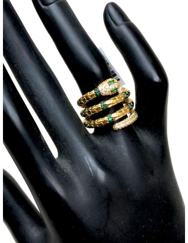 ANILLOS GRANDES DORADOS CON BONITA SERPIENTE ENROSCADA - Imagen 2