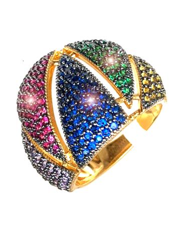 ANILLOS DORADOS O PLATEADOS DE FIESTA Y BODA PEDRERIA CRISTAL - Imagen 1