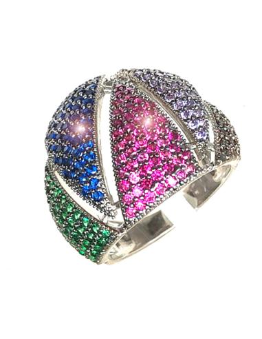 ANILLOS DORADOS O PLATEADOS DE FIESTA Y BODA PEDRERIA CRISTAL - Imagen 2