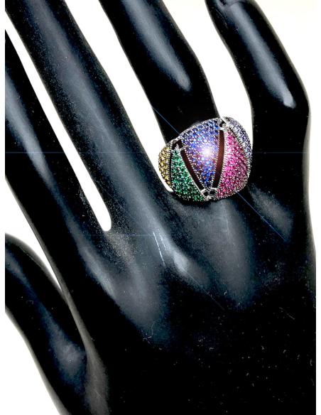 ANILLOS DORADOS O PLATEADOS DE FIESTA Y BODA PEDRERIA CRISTAL - Imagen 3