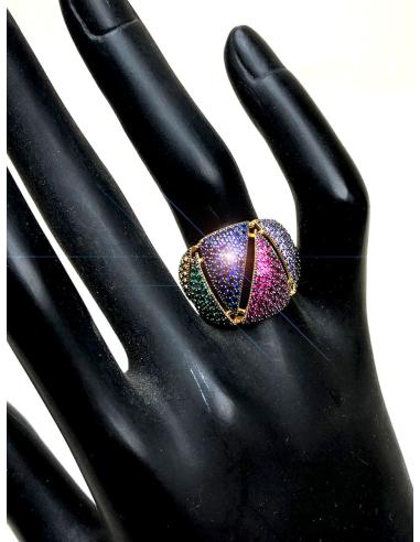 ANILLOS DORADOS O PLATEADOS DE FIESTA Y BODA PEDRERIA CRISTAL - Imagen 4