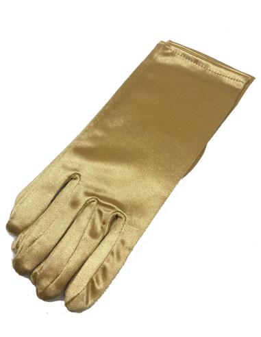 GUANTES DE FIESTA DORADOS CORTOS DE INVITADA Y MADRINA BODA - Imagen 1