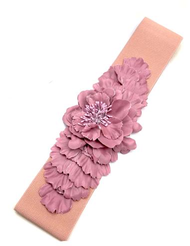 CINTURONES DE FIESTA ROSAS CON BONITAS FLORES TONO MAQUILLAJE - Imagen 1
