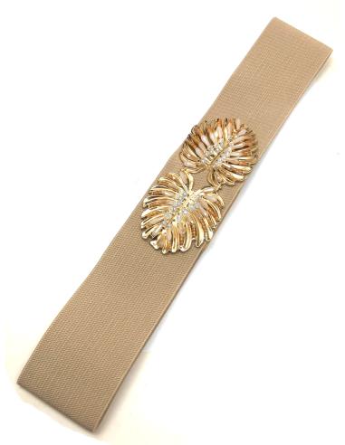 CINTURONES DORADOS Y BEIGE CON CINTURILLA ELASTICA PARA BODAS - Imagen 1