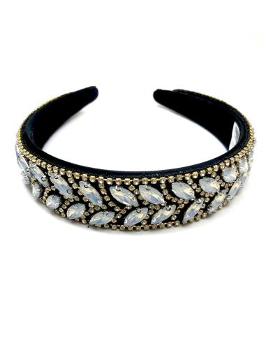DIADEMAS DE FIESTA PARA INVITADA CON PEDRERIA DE CRISTAL BLANCO - Imagen 1