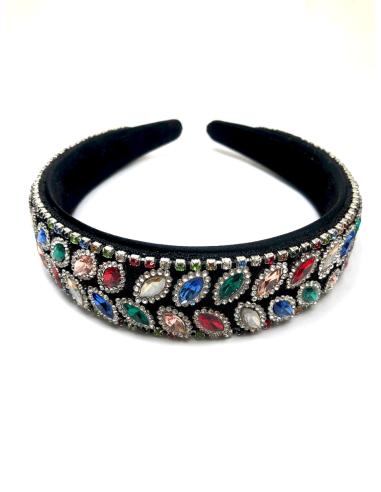 DIADEMAS MULTICOLOR DE FIESTA PARA INVITADA CON PEDRERIA BRILLO - Imagen 1
