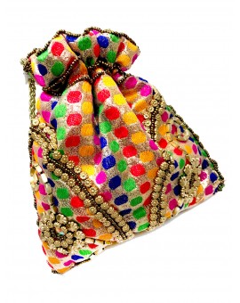 BOLSOS MULTICOLOR DE FIESTA CON BONITOS BORDADOS DORADOS - Imagen 1