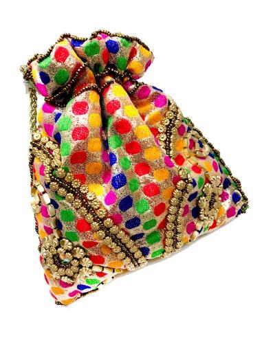 BOLSOS MULTICOLOR DE FIESTA CON BONITOS BORDADOS DORADOS - Imagen 1