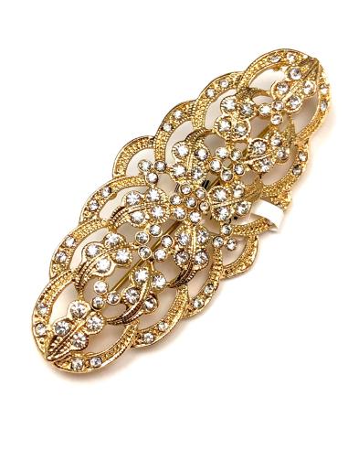 BROCHES DORADOS PARA MANTILLAS Y COLAS DE VESTIDO CON CRISTAL - Imagen 1