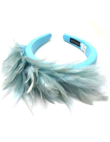 DIADEMAS AZULES CON PLUMAS PARA SER LA INVITADA PERFECTA - Imagen 1