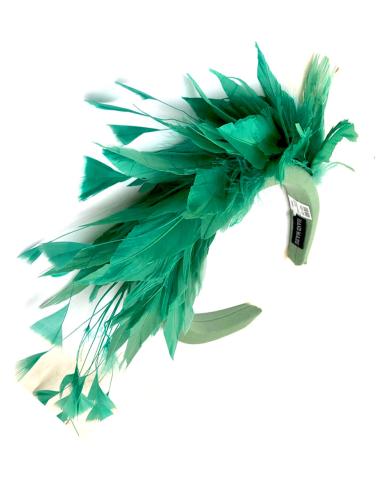 DIADEMAS VERDE AGUA CON PLUMAS PARA SER LA INVITADA PERFECTA - Imagen 1
