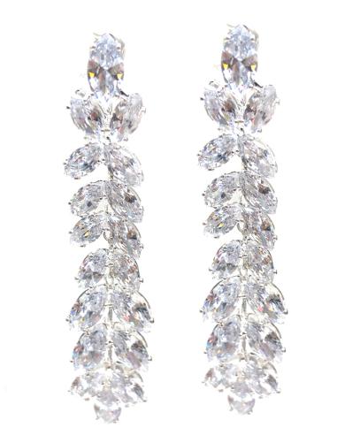 PENDIENTES DE NOVIA CON CRISTAL FACETADO DISEÑO LARGO