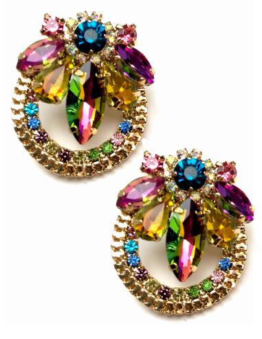 PENDIENTES DE FIESTA EN CRISTAL MULTICOLOR ESPECIAL BODAS