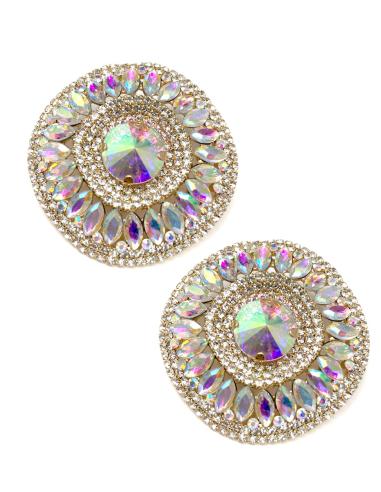 PENDIENTES DE FIESTA GRANDES CON DISEÑO DE ROSETON VINTAGE