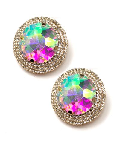 PENDIENTES PARA BODAS ROSETON DE CRISTAL DISEÑO VINTAGE
