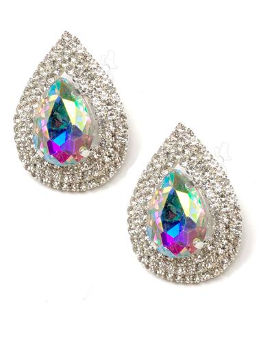 PENDIENTES ELEGANTES PARA BODAS DISEÑO DE GOTA CON CIERRE OMEGA