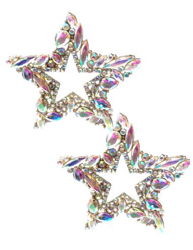 PENDIENTES DE FIESTA CON DISEÑO DE ESTRELLA DE CRISTAL BRILLO