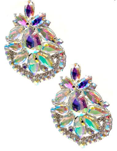PENDIENTES DE FIESTA CON PEDRERIA DE CRISTAL EXTRA BRILLO