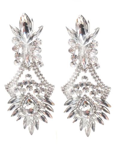 PENDIENTES LARGOS DE FIESTA CON PEDRERIA DE CRISTAL