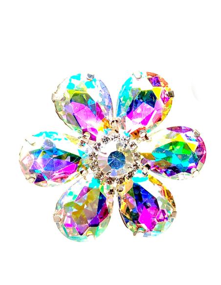 ANILLOS GRANDES PARA MUJER CON FLOR DE FIESTA EN CRISTAL