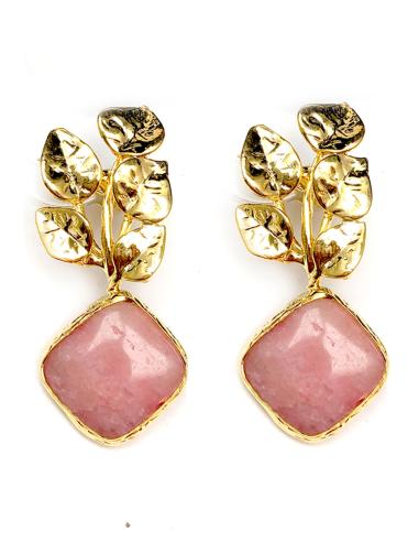 PENDIENTES PEQUEÑOS PARA BODAS CON PIEDRA ROSA