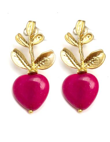 PENDIENTES FUCSIAS PEQUEÑOS PARA BODA BAUTIZO O COMUNION
