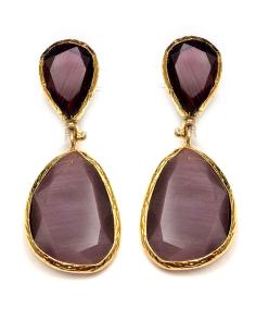 PENDIENTES MORADOS CON PIEDRAS SEMIPRECIOSAS PARA BODAS