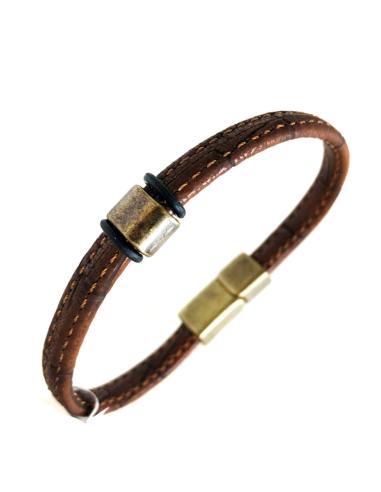 PULSERAS DE PIEL PARA HOMBRE EN CUERO MARRON FINAS
