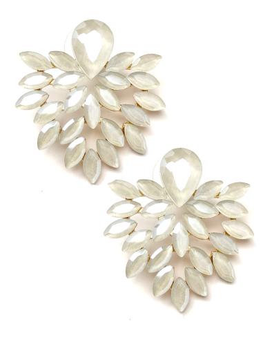 PENDIENTES MUJER BLANCOS DISEÑO CORTO IDEAL BODAS DE DIA