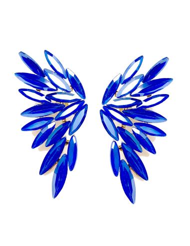 PENDIENTES DE FIESTA AZULONES CON BONITO DISEÑO DE ABANICO