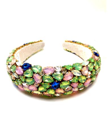 DIADEMAS VERDES DE FIESTA CON PEDRERIA PARA INVITADA DE BODA