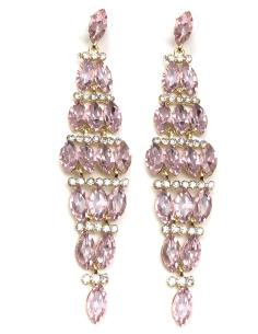 PENDIENTES ROSAS PARA FIESTA Y NOCHE DISEÑO LARGO XXL