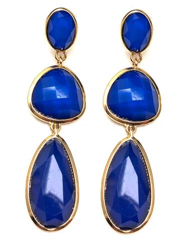 PENDIENTES LARGOS AZULONES PARA BODAS Y EVENTOS