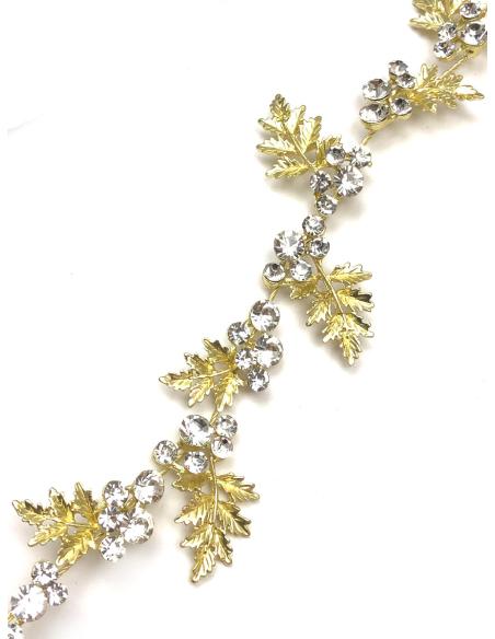 DIADEMAS DORADAS DECORADAS CON CRISTAL PARA BODAS