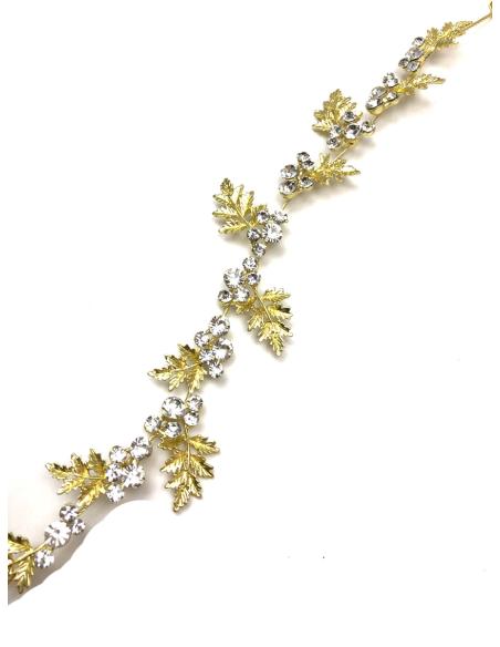 DIADEMAS DORADAS DECORADAS CON CRISTAL PARA BODAS