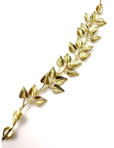 TOCADOS DORADOS DIADEMA FLEXIBLE CON HOJITAS PARA BODAS
