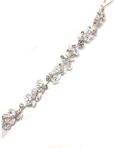 DIADEMAS BLANCAS DE FIESTA DECORADAS CON CRISTAL PARA BODAS
