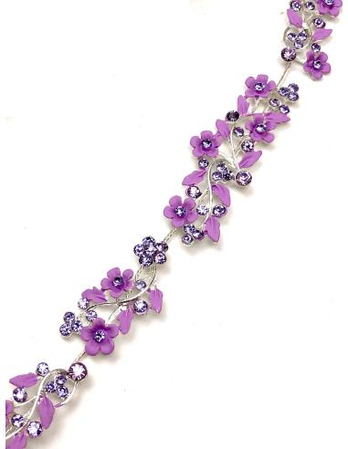 DIADEMAS MORADAS DE FIESTA DECORADAS CON CRISTAL PARA BODAS