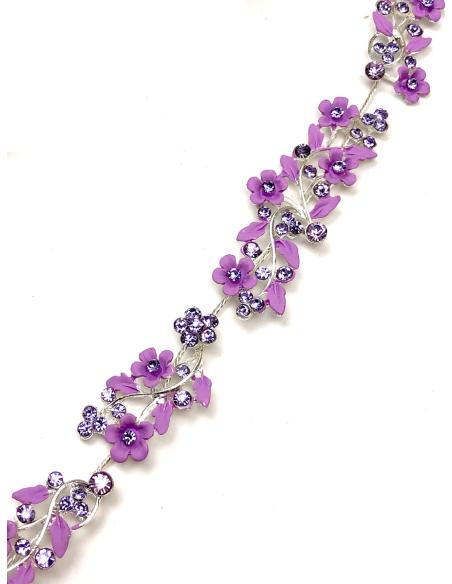 DIADEMAS MORADAS DE FIESTA DECORADAS CON CRISTAL PARA BODAS